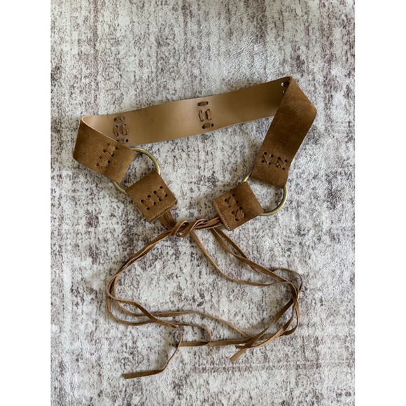 Steve Madden Accessories - Steve Madden Brown Suede Leather Boho Western Tie Belt Size S/M